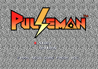 Pulseman title screen for Sega Mega Drive